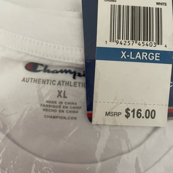 Champion Youth T Shirt White Rainbow Logo Size XL - Picture 4 of 4